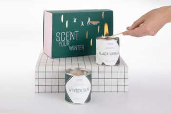 СЕТ ОТ ДВЕ СВЕЩИ С ЕТЕРИЧНИ МАСЛА – SCENT YOUR WINTER – I/TEMS
