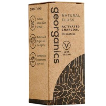 Натурален копринен конец за зъби с мента и активен въглен - Georganics