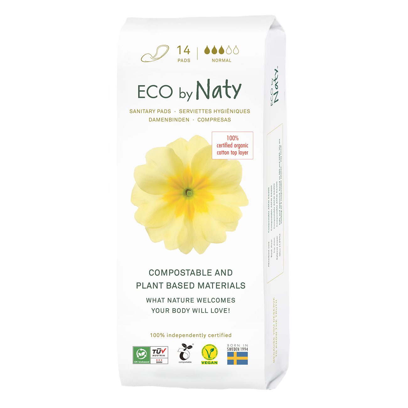 eco-by-naty-14pcs-normal-превръзки-био ECO by Naty - дамски превръзки - 14бр (нормални)