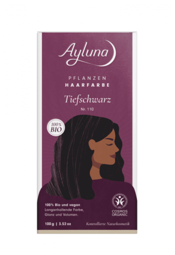 Био веган билкова боя (къна) за коса - AYLUNA - No100 Black Brown