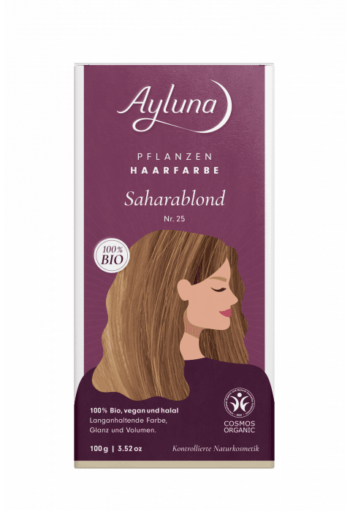 Био веган билкова боя (къна) за коса - AYLUNA - No25 Sahara Blonde
