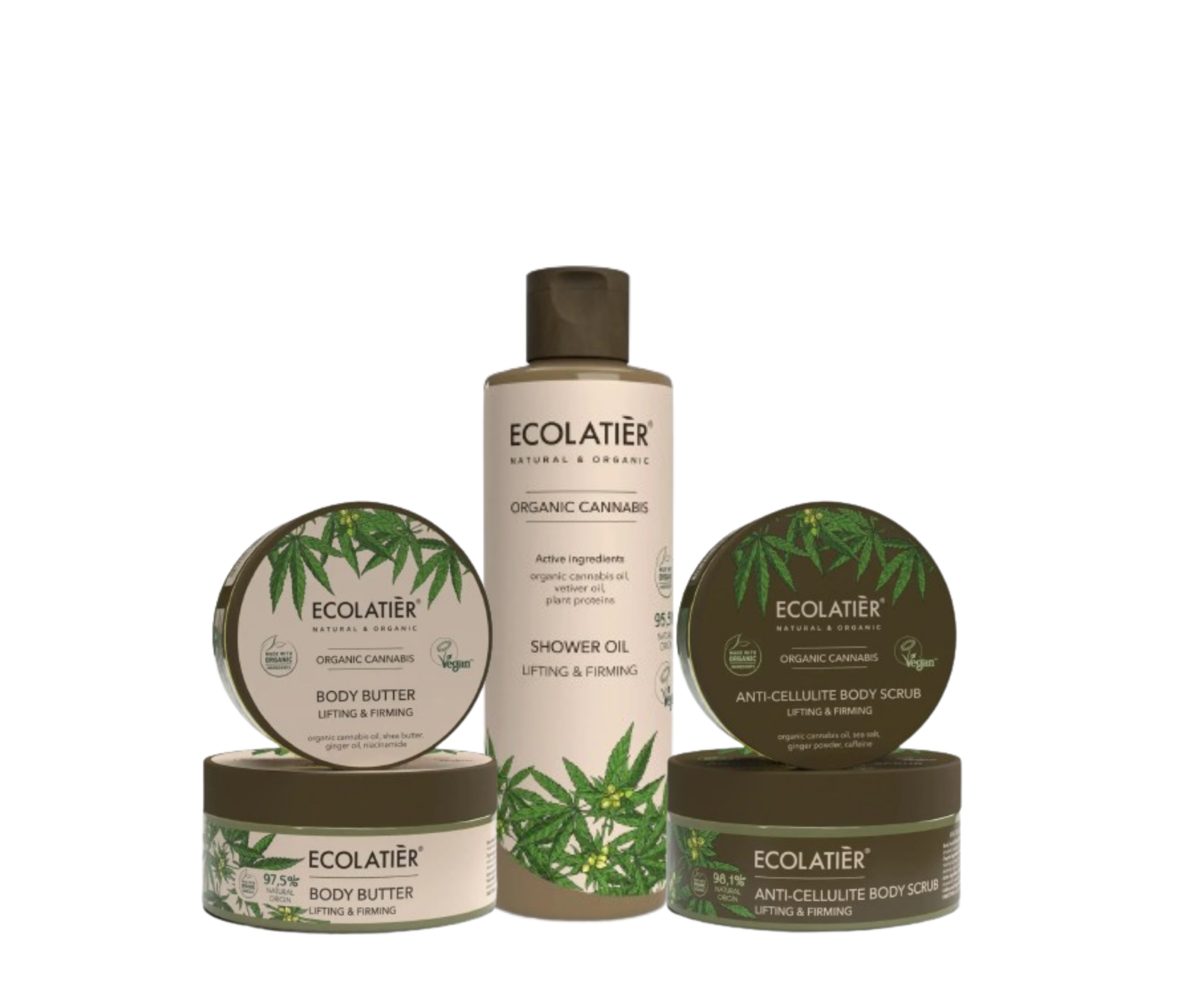 Ecolatier-Сет-за-тяло-с-канабис-Душ-масло-скраб-и-масло-за-тяло-odonata Ecolatier - Сет за тяло с канабис - Душ масло, скраб и масло за тяло