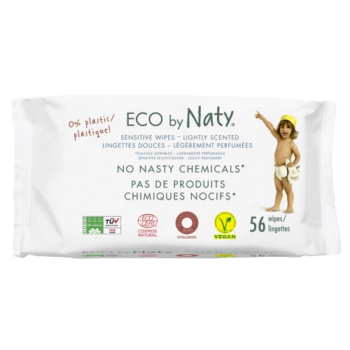 Eco by Naty - Мокри кърпички Sensitive с лек аромат 56 бр.