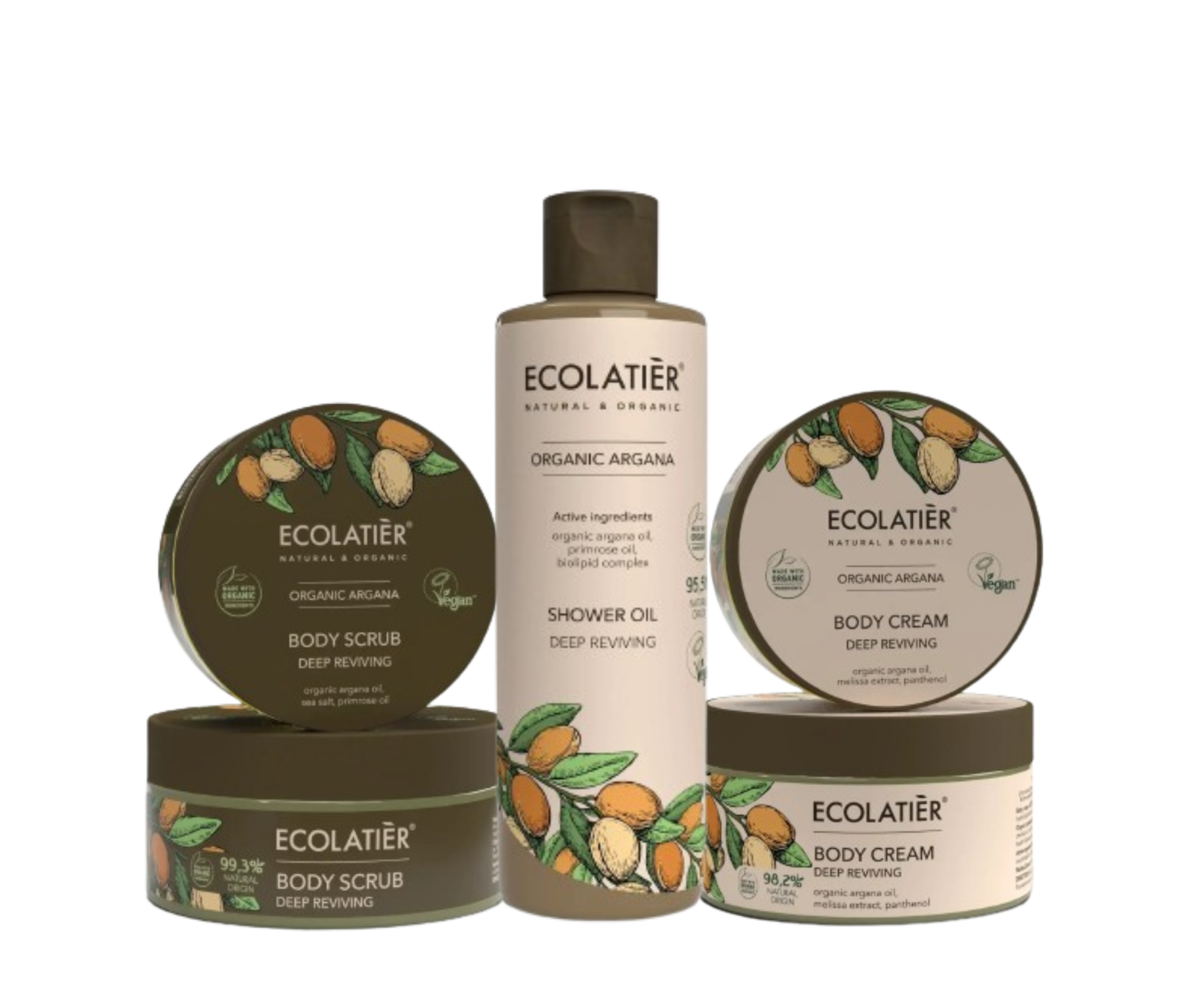 Ecolatier-Сет-за-тяло-с-арган-Душ-олио-крем-и-скраб-за-тяло-odonata Ecolatier - Сет за тяло с арган - Душ олио, крем и скраб за тяло